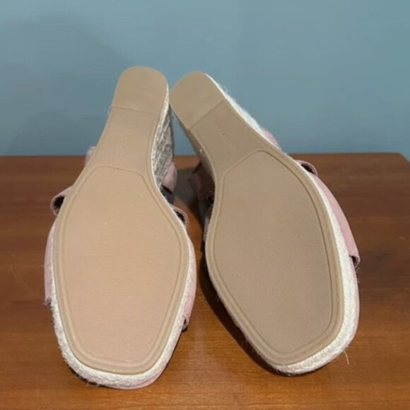 LUCKY BRAND Women's 7.5 M Pink Mendona Antler Soft Buck Wedge Strap Open Sandals - Picture 2 of 6